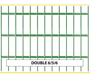 Zváraný plotový 2D dielec DOUBLE drôt ZELENÁ 6/5/6 mm